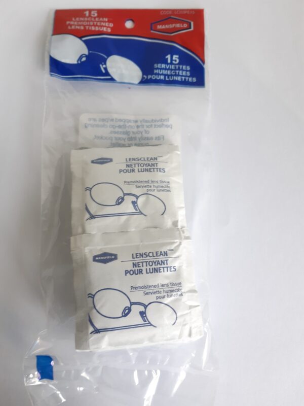 Lingettes humides pour lunettes Mansfield